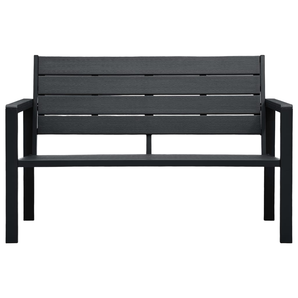 Tuinbank hout-look 120 cm HDPE zwart