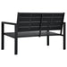 Tuinbank hout-look 120 cm HDPE zwart