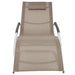 Ligbed met kussen aluminium en textileen taupe