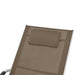 Ligbed met kussen aluminium en textileen taupe
