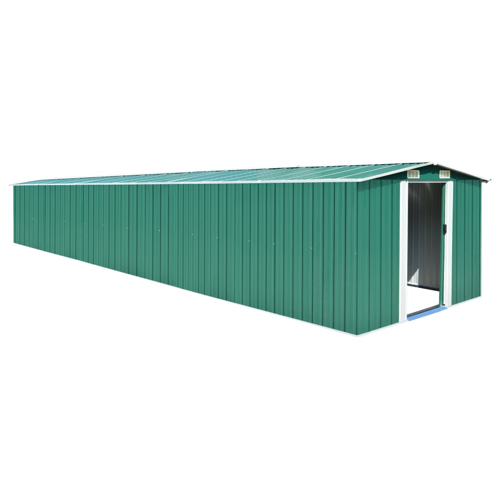 Tuinschuur 257x779x181 cm gegalvaniseerd staal groen
