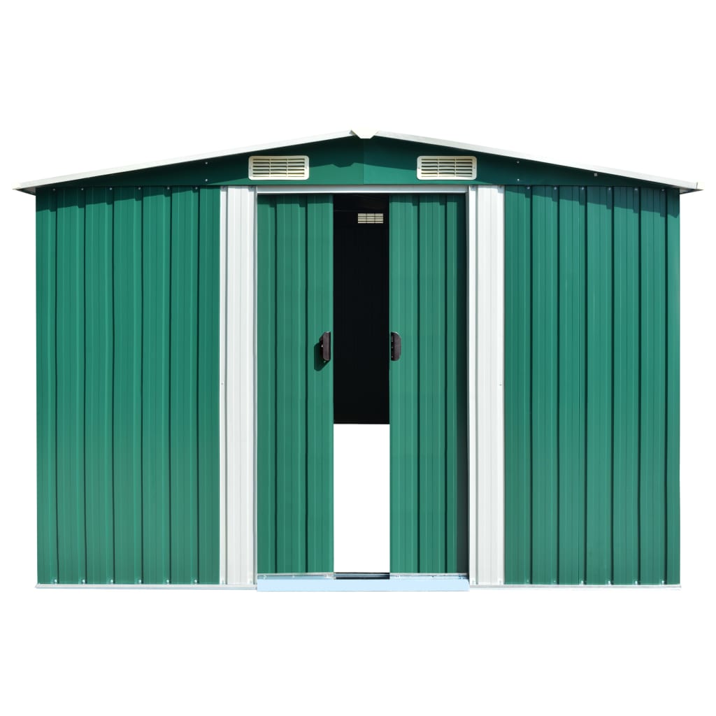 Tuinschuur 257x779x181 cm gegalvaniseerd staal groen