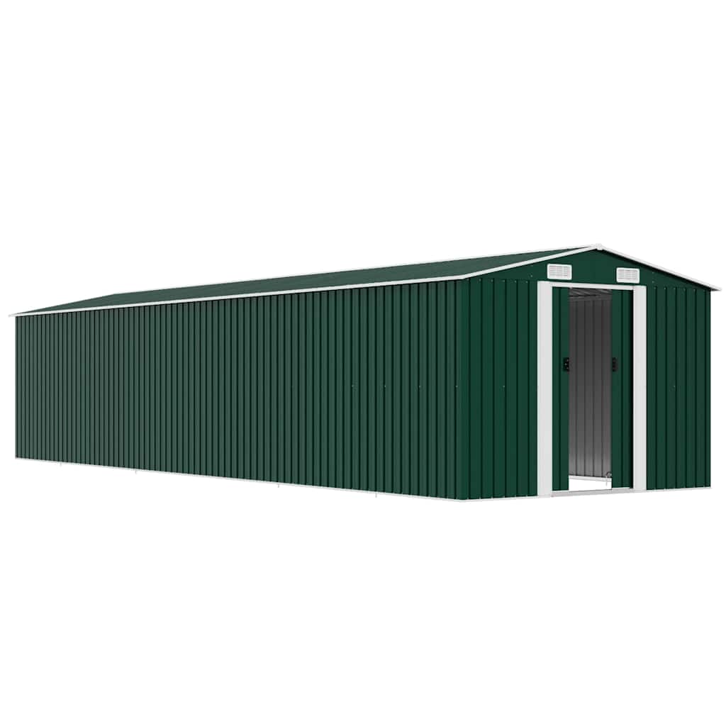 Tuinschuur 257x779x181 cm gegalvaniseerd staal groen