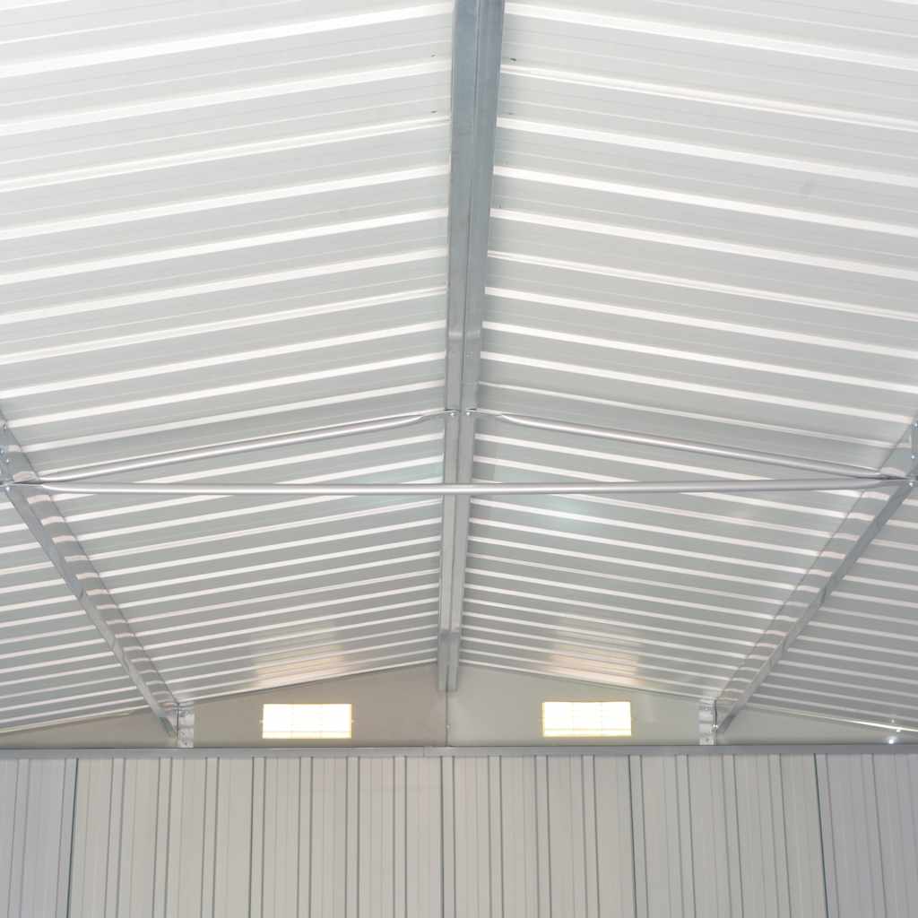 Tuinschuur 257x779x181 cm gegalvaniseerd staal grijs