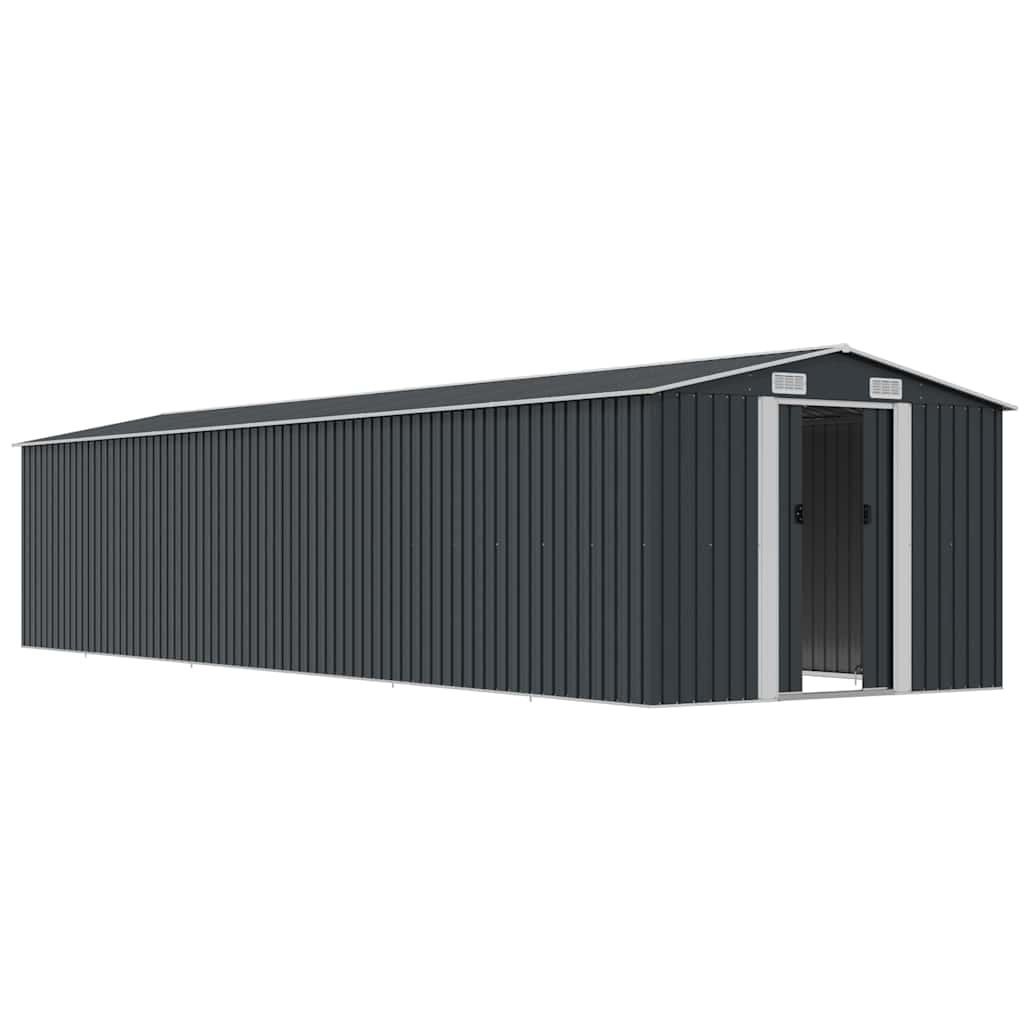 Tuinschuur 257x779x181 cm gegalvaniseerd staal antracietkleurig