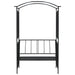Tuinboog met bank 128x50x207 cm ijzer zwart