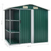 Tuinschuur met rek 205x130x183 cm ijzer groen