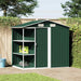 Tuinschuur met rek 205x130x183 cm ijzer groen