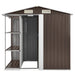 Tuinschuur met rek 205x130x183 cm ijzer bruin
