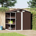 Tuinschuur met rek 205x130x183 cm ijzer bruin