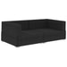 Hoekbanken 2 St Met Kussens Poly Rattan Zwart Zwart en wit