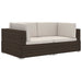 Hoekbanken 2 St Met Kussens Poly Rattan Bruin