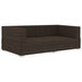 Hoekbanken 2 St Met Kussens Poly Rattan Bruin