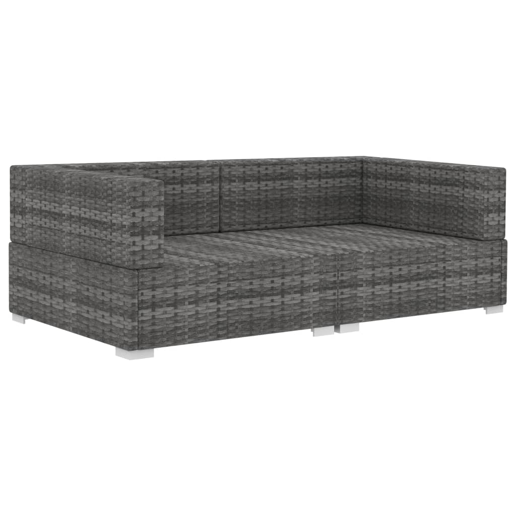 Hoekbanken 2 St Met Kussens Poly Rattan Grijs