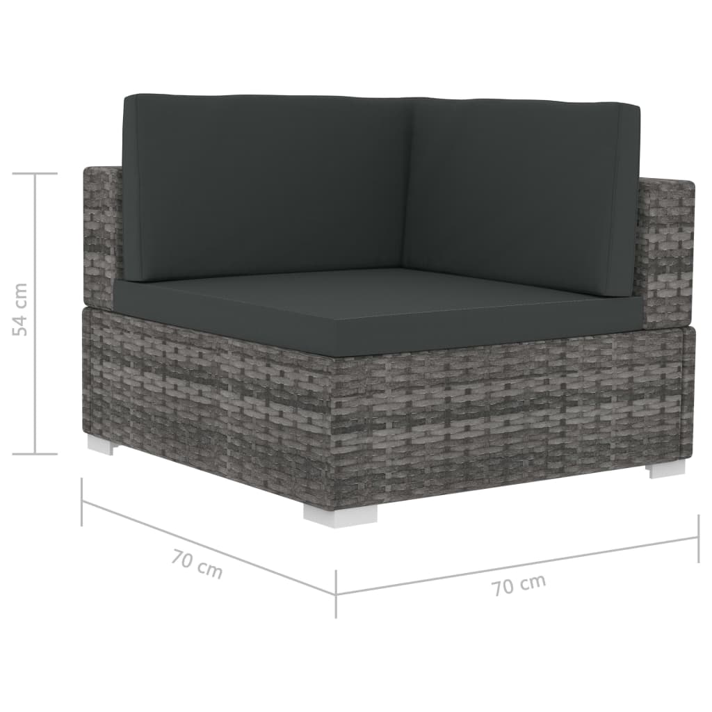 Hoekbanken 2 St Met Kussens Poly Rattan Grijs