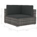 Hoekbanken 2 St Met Kussens Poly Rattan Grijs