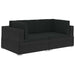 Hoekbanken 2 St Met Kussens Poly Rattan Zwart