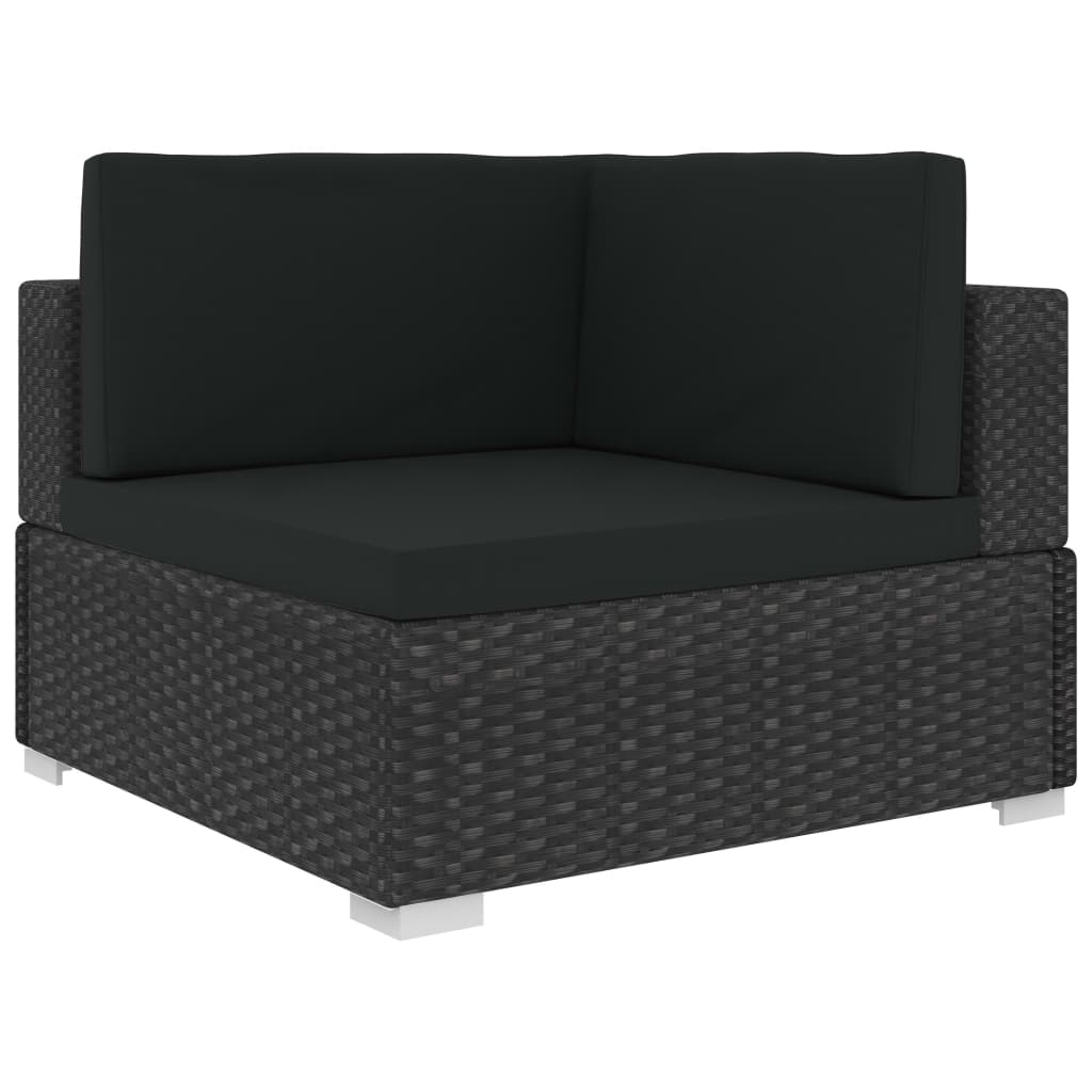 Hoekbanken 2 St Met Kussens Poly Rattan Zwart