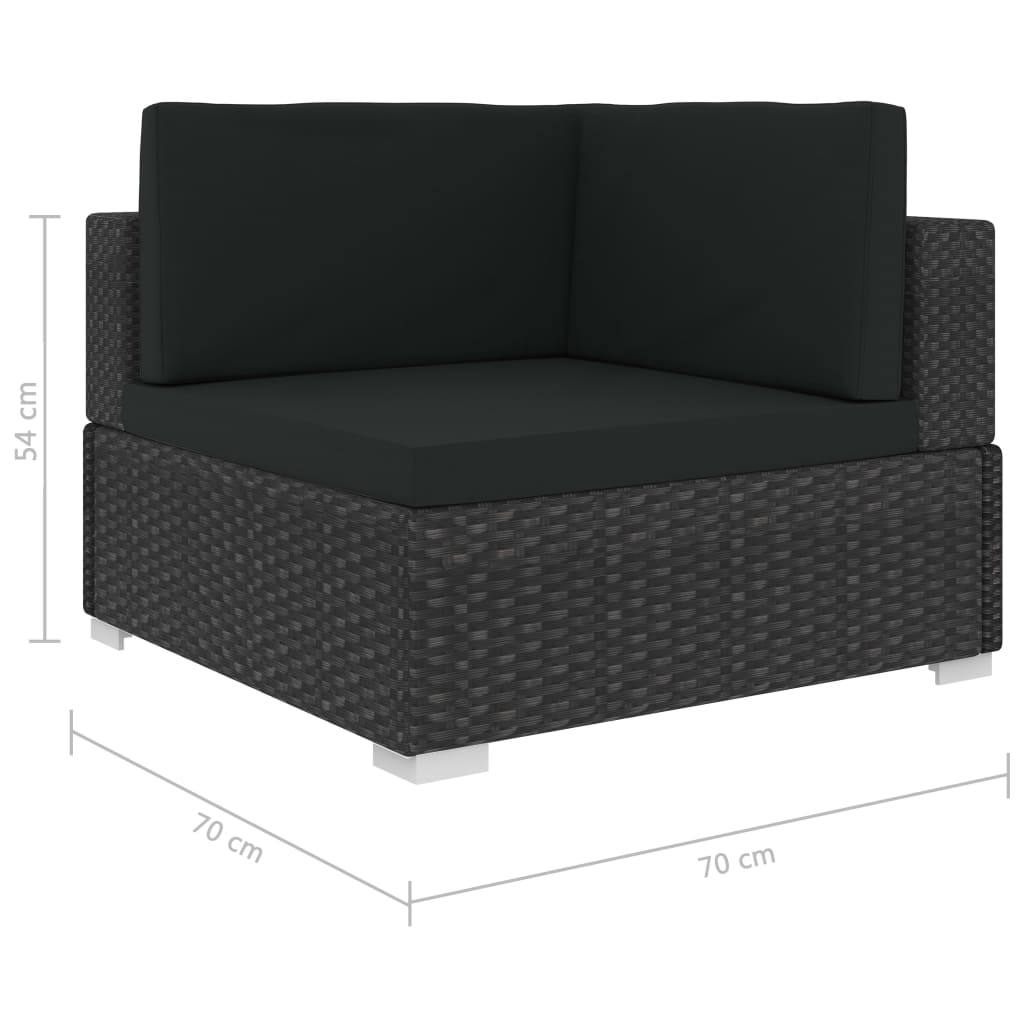 Hoekbanken 2 St Met Kussens Poly Rattan Zwart