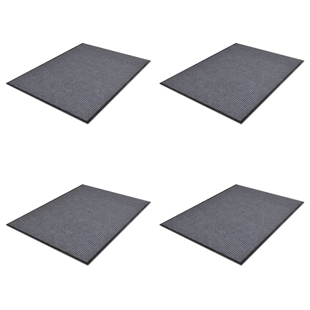 Deurmatten 4 st 90x60 cm PVC grijs