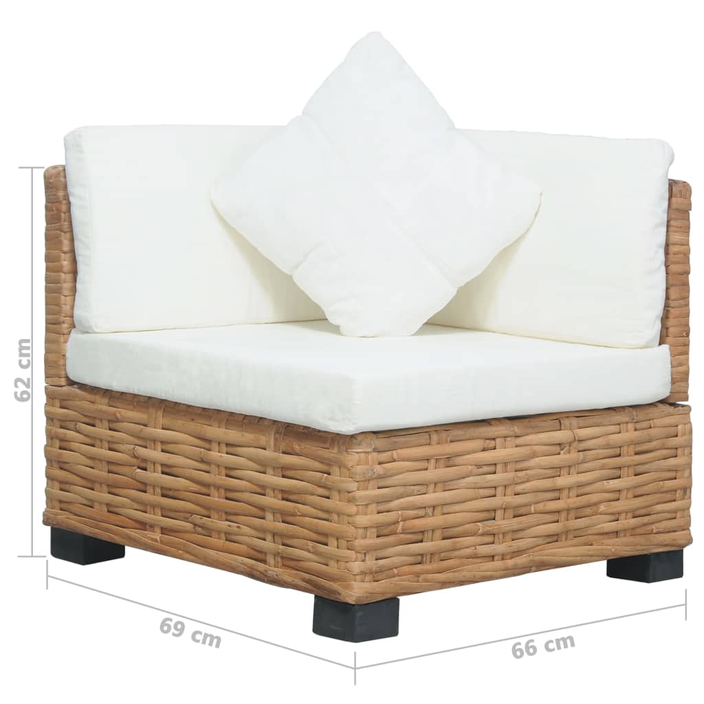 Hoekbank Met Kussens Natuurlijk Rattan 1