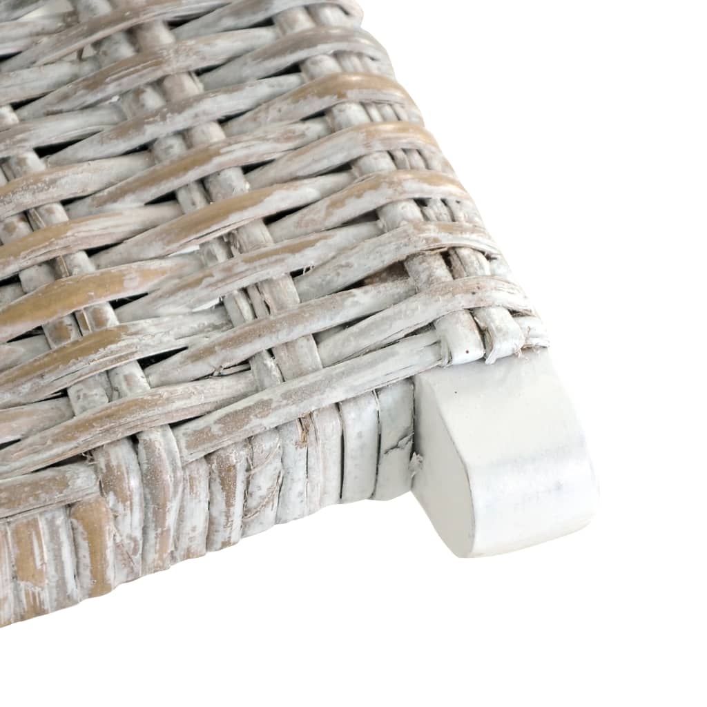 Relaxstoel natuurlijk kubu rattan en massief mahoniehout wit