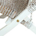 Relaxstoel natuurlijk kubu rattan en massief mahoniehout wit