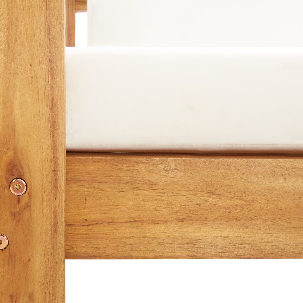 Tuinstoel Met Kussen Massief Acaciahout Crème 1 Ja