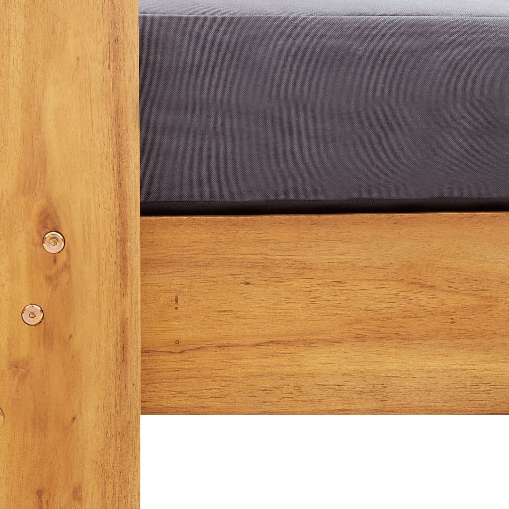 Tuinstoel Met Kussen Massief Acaciahout Donkergrijs 1 Ja