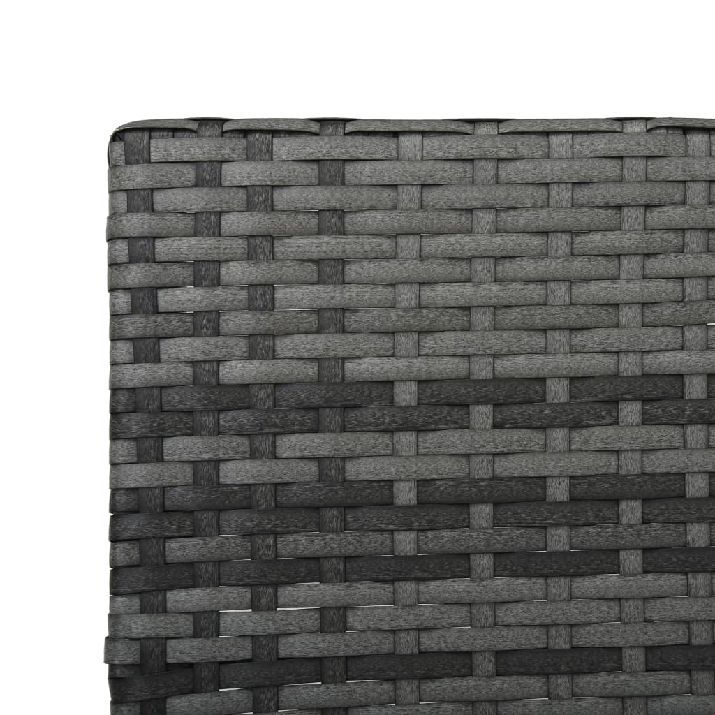 Ligbed met kussen poly rattan grijs