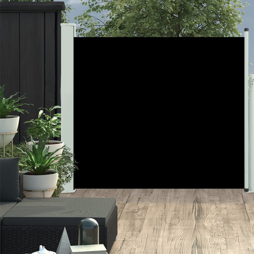 Tuinscherm Uittrekbaar 100X300 Cm Zwart 100 x 300 cm