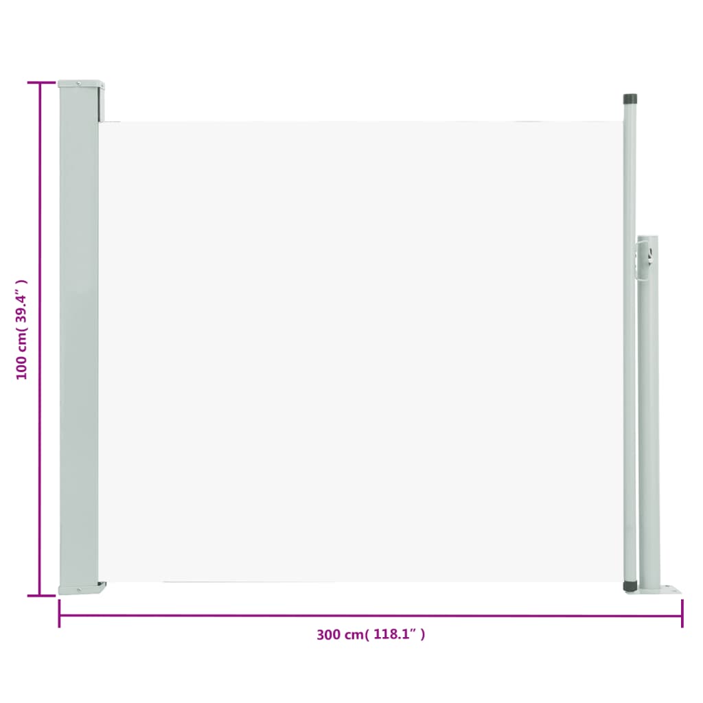 Tuinscherm Uittrekbaar 100X300 Cm Crème 100 x 300 cm
