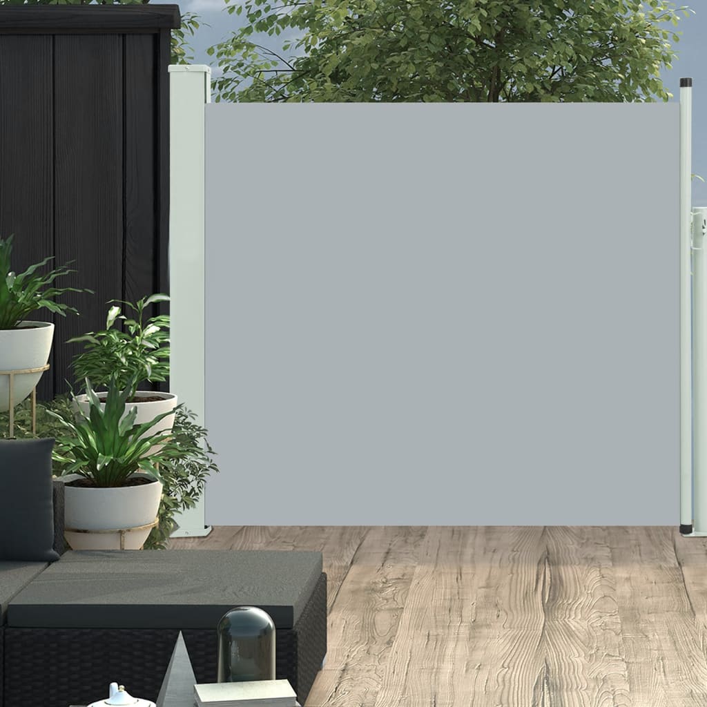 Tuinscherm Uittrekbaar 100X300 Cm Grijs 100 x 300 cm