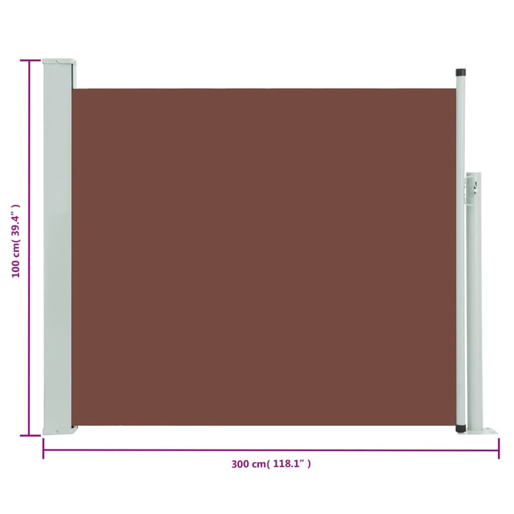 Tuinscherm Uittrekbaar 100X300 Cm Bruin 100 x 300 cm