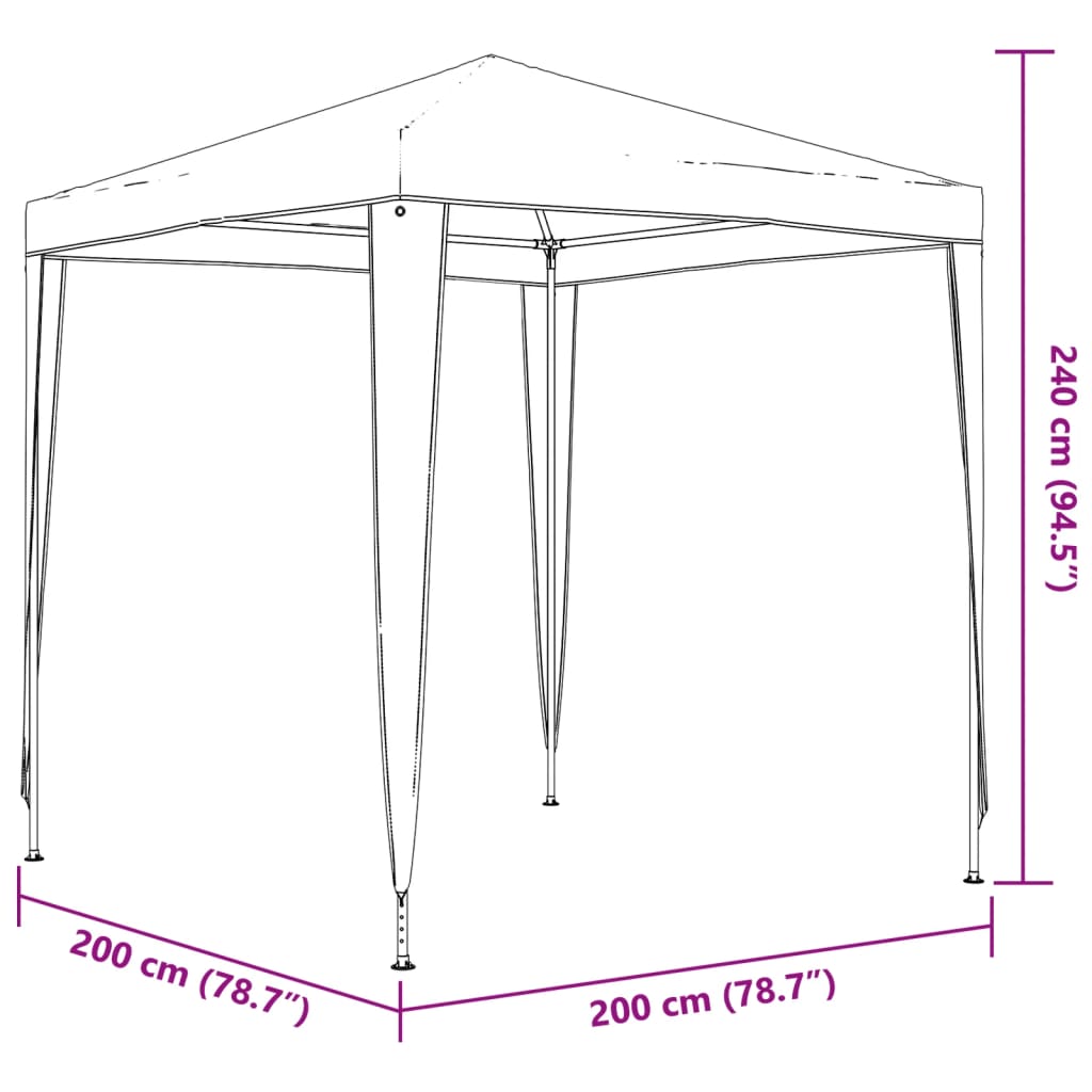 Partytent 2x2 m wit