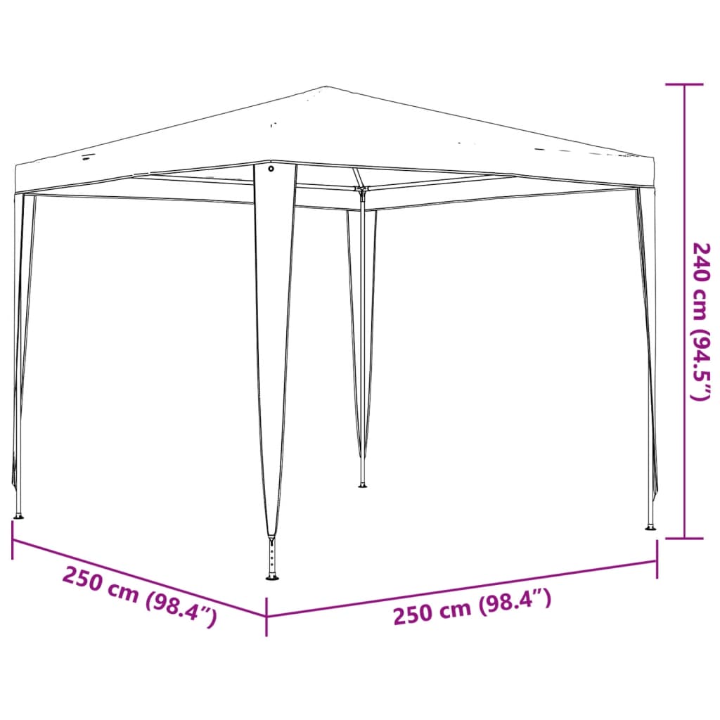 Partytent 2,5x2,5 m blauw