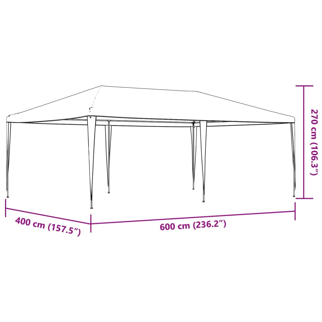 Partytent professioneel 90 g/m² 4x6 m antraciet