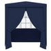 Partytent met zijwanden professioneel 90 g/m² 2,5x2,5 m blauw