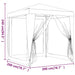 Partytent met 4 mesh zijwanden 2x2 m wit