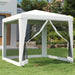 Partytent met 4 mesh zijwanden 2,5x2,5 m wit