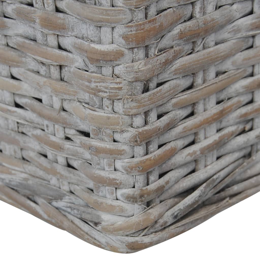 2-delig Bankstel met kussens natuurlijk rattan grijs
