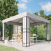 Prieel met dubbel dak 3x3 m wit