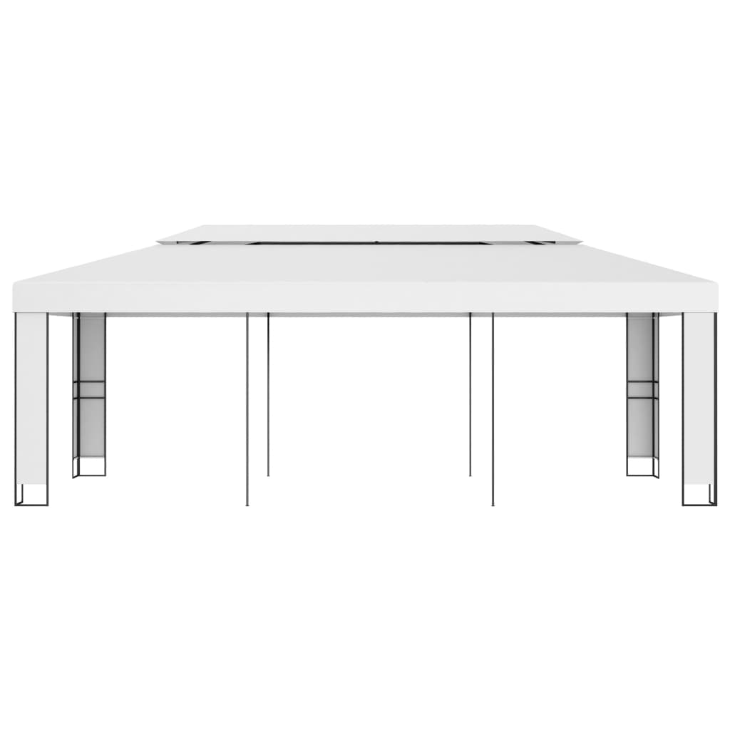 Prieel met dubbel dak 3x6 m wit