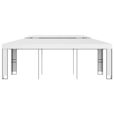 Prieel met dubbel dak 3x6 m wit