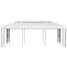 Prieel met dubbel dak 3x6 m wit
