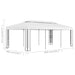 Prieel met dubbel dak 3x6 m wit