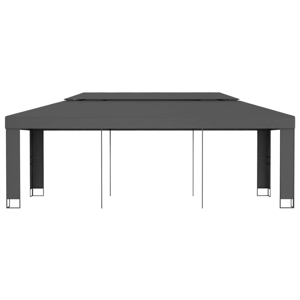 Prieel met dubbel dak 3x6 m antraciet