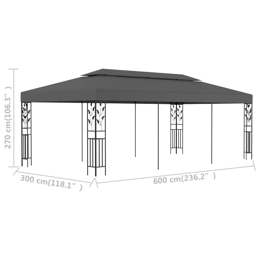 Prieel 3x6 m antraciet