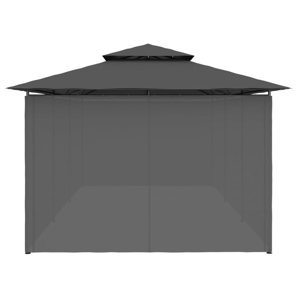 Prieel met gordijnen 600x298x270 cm antraciet