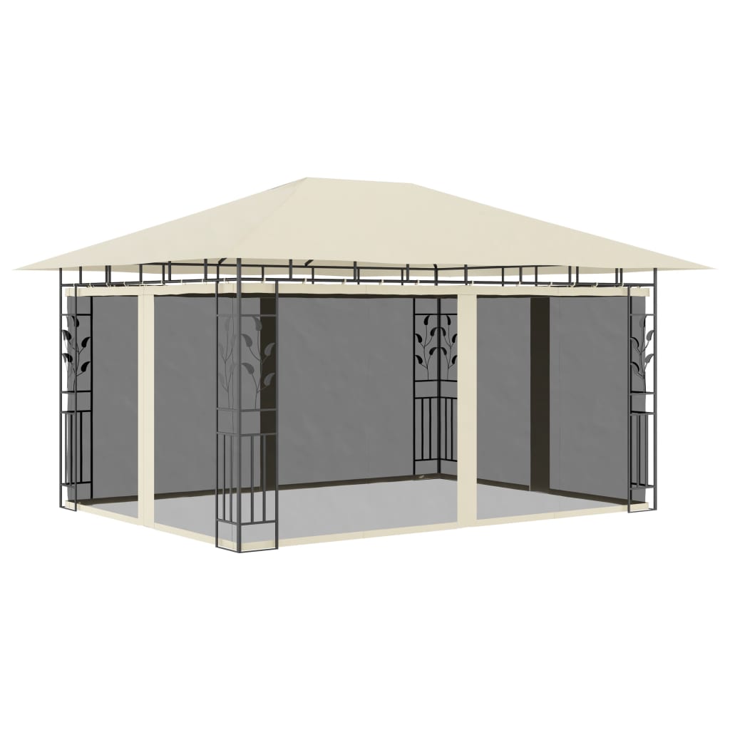 Prieel met klamboe 180 g/m² 4x3x2,73 m crème
